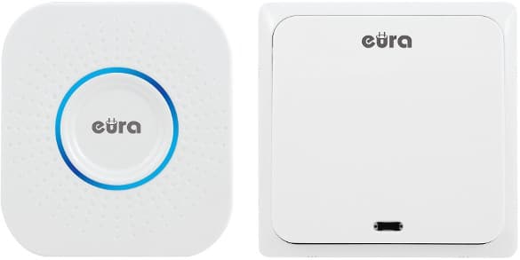 TRÅDLØS DØRKLOKKE ''EURA'' WDP-82H2 batterifri, trykknap (kinetisk), udvidelig