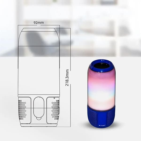 Trådlös LED-högtalare V-TAC SMART VT-7456 RGB Bluetooth 2x3W (SKU 8569) Blå