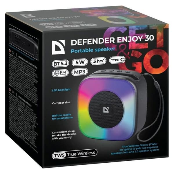 Bærbare Bluetooth-højttalere Defender 65930 Sort 5 W