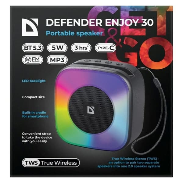 Bærbare Bluetooth-højttalere Defender 65930 Sort 5 W