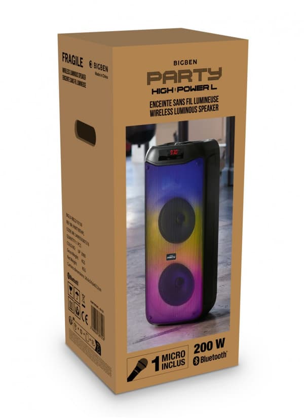 Bigben PARTYBTHPL langaton Bluetooth-juhlakaiutin valotehosteilla