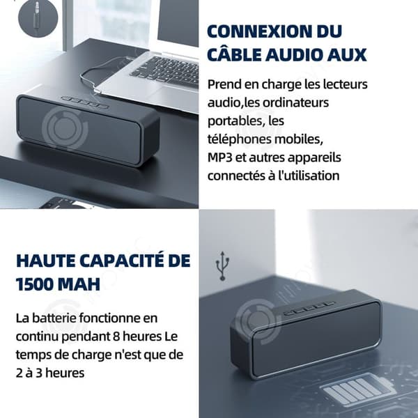 INN Bluetooth-högtalare 1500mah dubbla full-range högtalare 12 meter rakt avstånd obehindrad högtalare