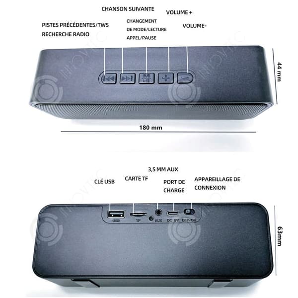 INN Bluetooth-högtalare 1500mah dubbla full-range högtalare 12 meter rakt avstånd obehindrad högtalare