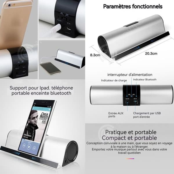 INN Bärbar Bluetooth-högtalare Mini Creative Laptop Stand Trådlös subwoofer med amerikansk laddning