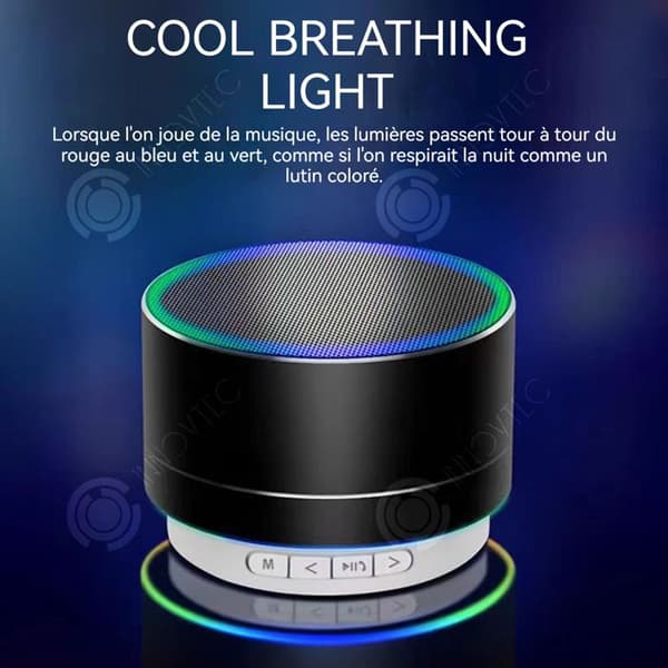 INN Bluetooth-högtalare Aluminiumlegering Mini-högtalare Plug-in-kort Trådlös LED-ljus Present Subwoofer