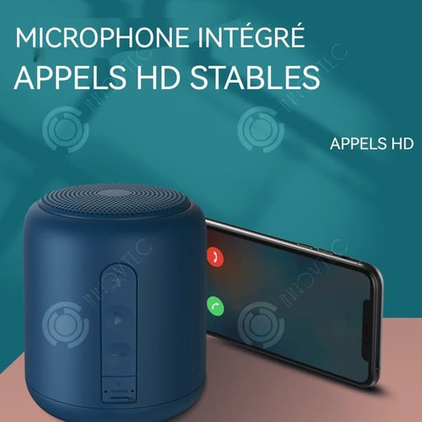 INN Blå mini bärbar högtalare, bärbar utomhus Bluetooth-högtalare, trådlös, vattentät och dammtät, snabbladdning, dekoration