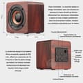 Miniatyrbild 2 av 4: INN Bluetooth 5.0 högtalare mini trä trådlös Bluetooth-högtalare helt kompatibel med smarta enheter Mahogny