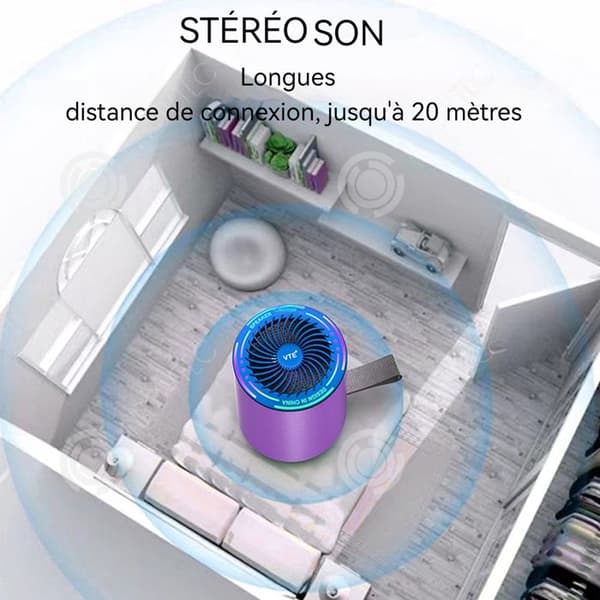 INN Bärbar trådlös Bluetooth 5.3-högtalare med kraftfull bas i aluminiumlegering. Kompakt stereoljud med TWS-parning