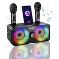 Miniatyrbild 1 av 4: INN Bluetooth-högtalare 10 meter Avstånd Hem Karaokemaskin Dubbelmikrofon Bärbar högtalare med ljus