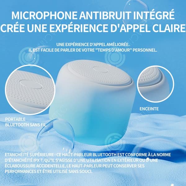 INN IPX7 bluetooth högtalare resistent mot stänkvatten trådlös högtalare miniformat autonomi upp till 8 timmar kreativ högtalare