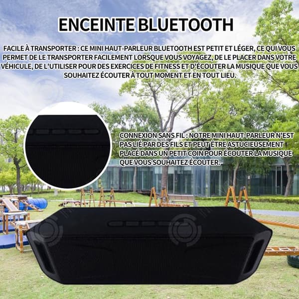 INN Bluetooth-högtalare dubbla högtalare 6w-anslutning 5.0 bluetooth plug-in multifunktions ministereo effektivt avstånd 10m Svart