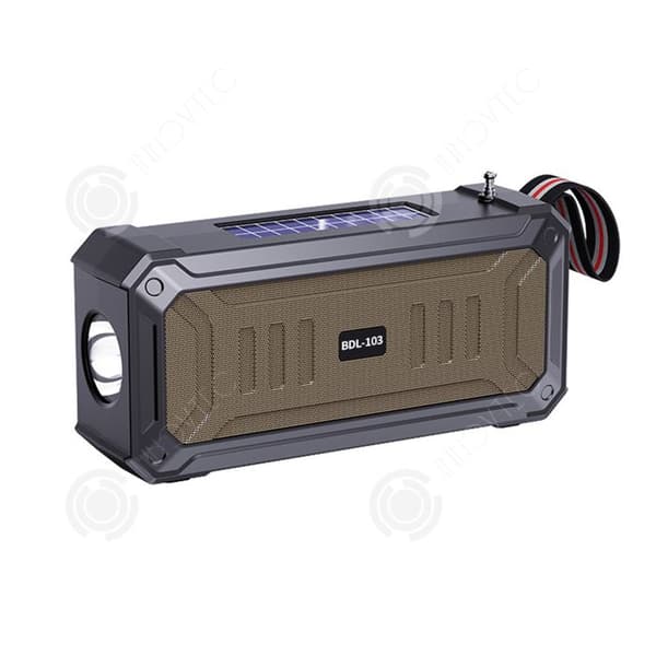 INN Solarbatteri bluetooth högtalare med ficklampa, bluetooth 5.3, stereo med kraftfull bas USB/TF/Bluetooth