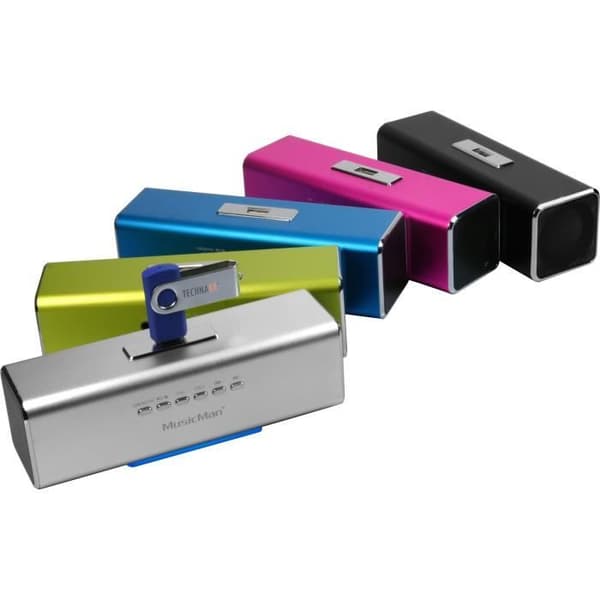 MUSICMAN MA SOUNDSTATION bärbar högtalare - Grön - Micro SD-kortplats och USB-port - Integrerat batteri