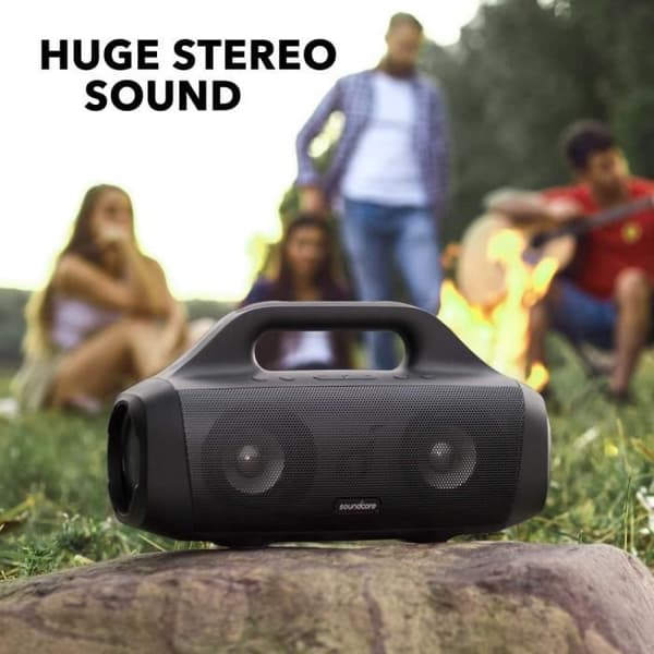 Anker SoundCore Motion Boom Outdoor Bluetooth-högtalare, Titanium-drivrutiner, BassUp-teknik, IPX7 vattentät, 24h batteritid