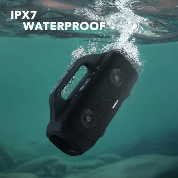 Anker SoundCore Motion Boom Outdoor Bluetooth-högtalare, Titanium-drivrutiner, BassUp-teknik, IPX7 vattentät, 24h batteritid