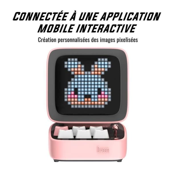 Divoom Ditoo Mic Pink Karaoke bluetooth-högtalare med 15W Pixel-skärm