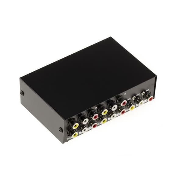 AUDIO Switch - Nål - 4 Portar - RCA - Passiv - Metall