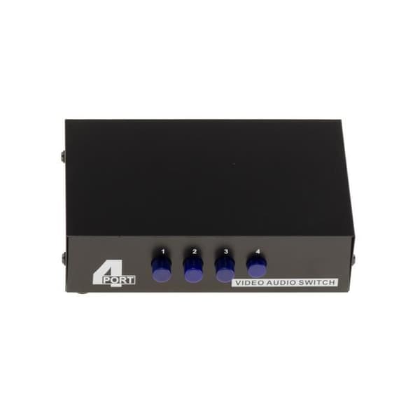 AUDIO Switch - Nål - 4 Portar - RCA - Passiv - Metall