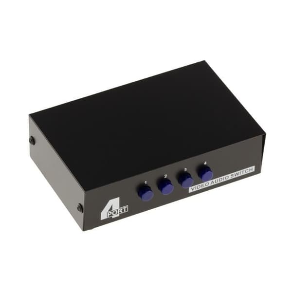 AUDIO Switch - Nål - 4 Portar - RCA - Passiv - Metall