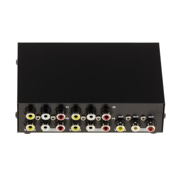 AUDIO Switch - Nål - 4 Portar - RCA - Passiv - Metall