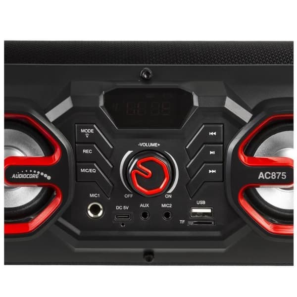 Audiocore bazooka bärbar högtalare, bluetooth 5.0, FM-radio, mikrokort, SDIPX4, 2000mAh, AC875