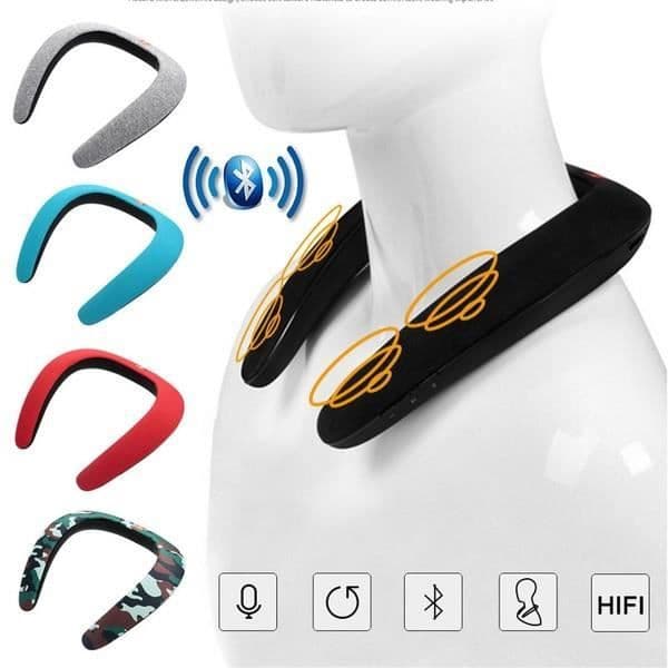 Axelhögtalare för IPHONE 7 Wireless Music Bluetooth Neck (SVART)