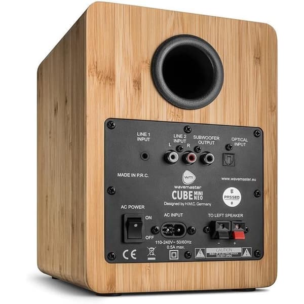 Högtalare Högtalare - WAVEMASTER Cube Mini Neo Bamboo - Bluetooth 2.1 - 36 W - Brun