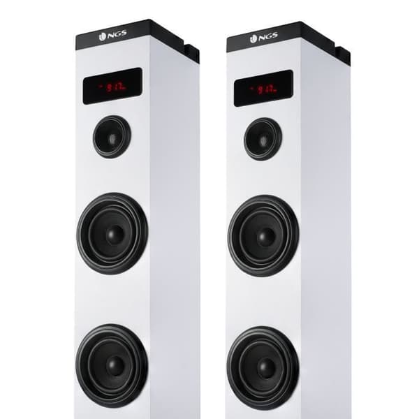 Sound Tower - NGS - SKY CHARM WHITE - 50W - Bluetooth - FM-radio - Optisk ingång