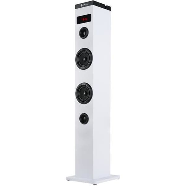 Sound Tower - NGS - SKY CHARM WHITE - 50W - Bluetooth - FM-radio - Optisk ingång