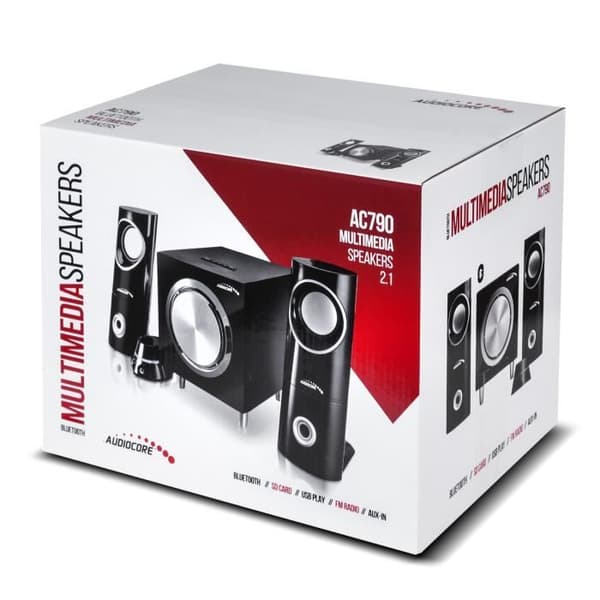 Audiocore Speaker Set 15W (RMS) Subwoofer Radio Bluetooth AUX SD USB