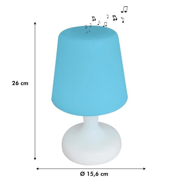 Vattentät flerfärgad Bluetooth®-högtalare i form av en bordslampa LED-teknik och fjärrkontroll