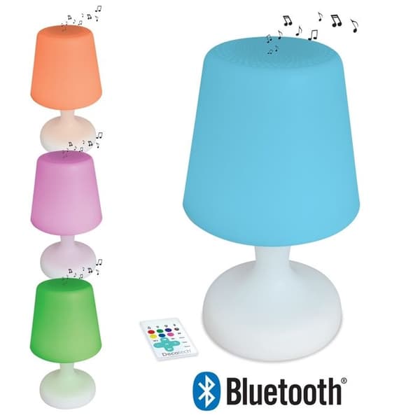 Vattentät flerfärgad Bluetooth®-högtalare i form av en bordslampa LED-teknik och fjärrkontroll