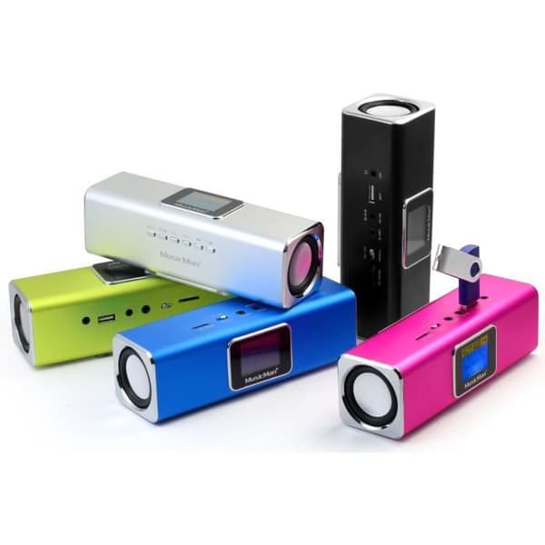 MUSICMAN MA DISPLAY SOUNDSTATION bärbar högtalare med skärm, MP3-spelare och integrerad radio - Blå