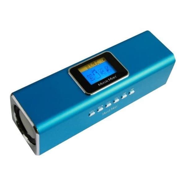 MUSICMAN MA DISPLAY SOUNDSTATION bärbar högtalare med skärm, MP3-spelare och integrerad radio - Blå Blå
