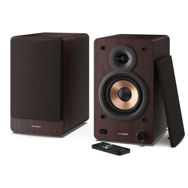 Bluetooth-högtalare - SHARP - CP-SS30(BR) - Brun bokhylla - 2x 30W - 2-vägs - Trådlös - 60W RMS