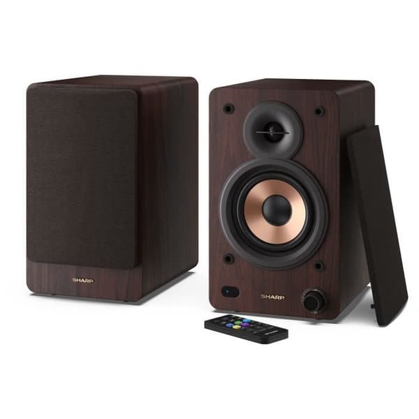 Bluetooth-högtalare - SHARP - CP-SS30(BR) - Brun bokhylla - 2x 30W - 2-vägs - Trådlös - 60W RMS