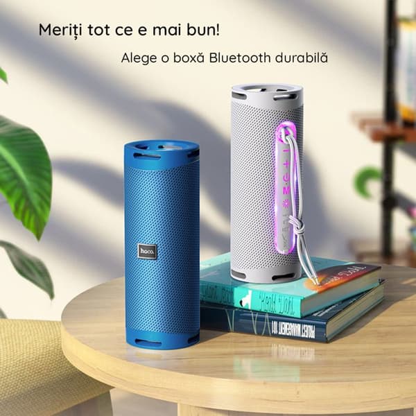 Trådlös högtalare Bluetooth 5.1, 2x5W - Hoco Dazzling pulse (HC9) - Grå