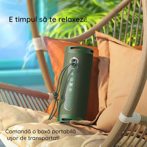 Trådlös högtalare Bluetooth 5.1, 2x5W - Hoco Dazzling pulse (HC9) - Grå