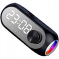 Miniatyrbillede 2 af 8: AuraVis TRÅDLØS HØJTTALER BÆRBAR SPEJL VÆKKERINGSRADIO RGB UR