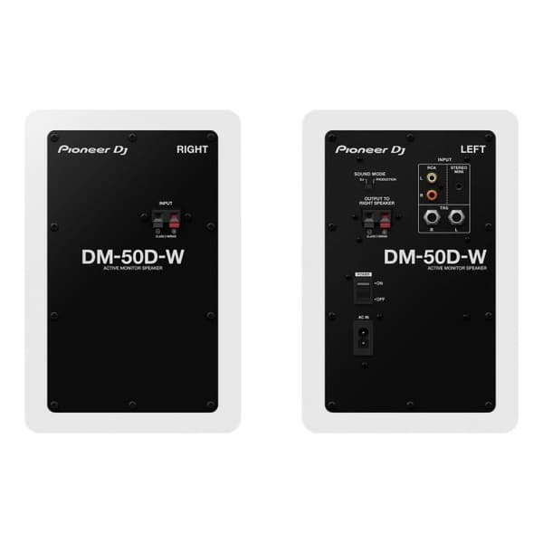Par Pioneer DJ DM-50D-W monitorhøjttalere - Basrefleks - 2x25W - DJ- eller produktionstilstand - Hvide