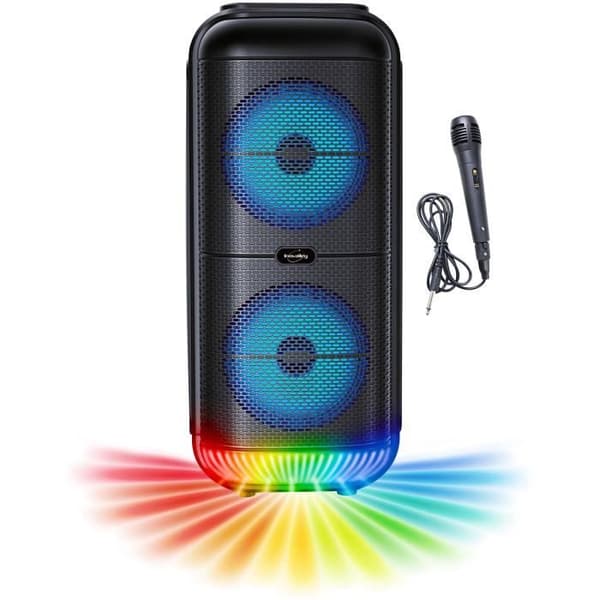 Oplyst Karaoke Højttaler - INOVALLEY - KA22-BTH - Bluetooth V5.0 - 49 cm - 500 W - Sort
