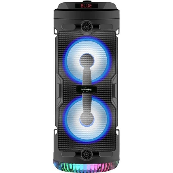 INOVALLEY KA03-N - Bluetooth-valokaiutin - 400 W - Karaoke-toiminto - Värillinen LED-valaistus - USB-portti