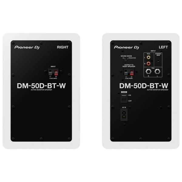 Par Pioneer DJ DM-50D-BT-W monitorhøjttalere - Bluetooth - Basrefleks - 2x25W - DJ- eller produktionstilstand - Hvid