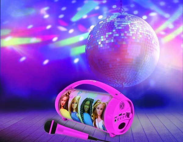 Belyst trådlös Bluetooth-högtalare med Barbie-mikrofon