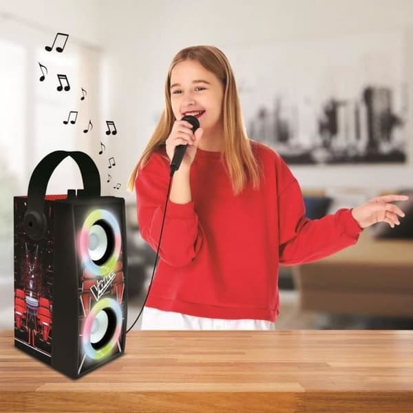 Kannettava Bluetooth-trendikaiutin mikrofonilla ja valotehosteilla