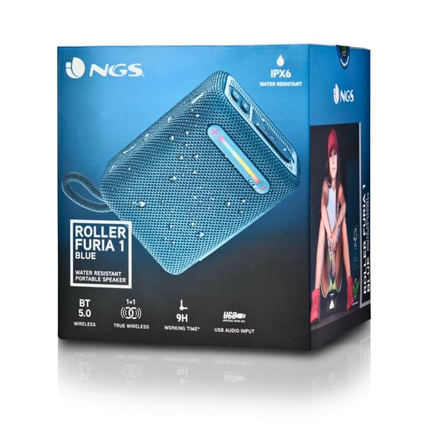 Bärbar Bluetooth Högtalare NGS Roller Furia 1 Blue Blå 15 W