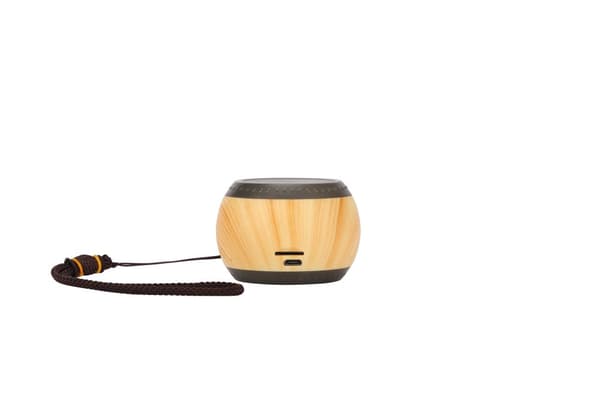 INF Mini Bærbar Bluetooth-højttaler med Trækorn - Brun