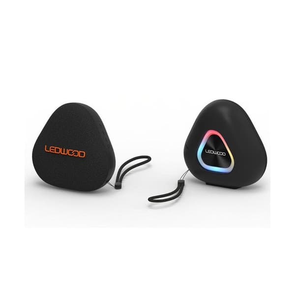 Trådlös Bluetooth-högtalare 15W med LED-belysning Vattentålig Ledwood Svart