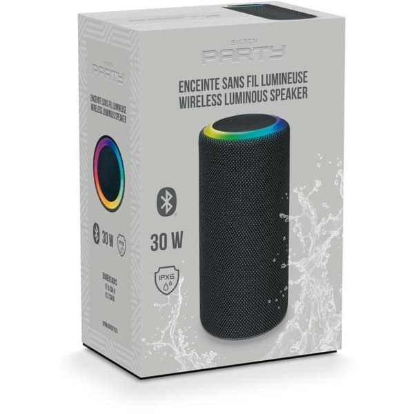 BIGBEN Party - Mainstream 2 trådlös Bluetooth-högtalare - Ljuseffekter - IPX6 - 30W - USB-C