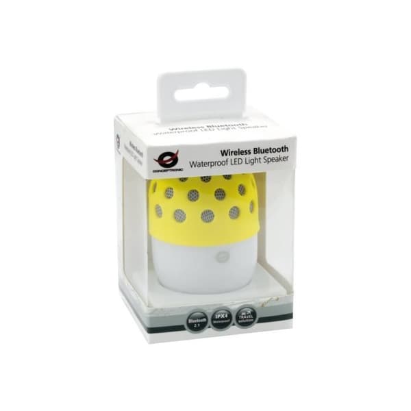 Conceptronic CSPKBTWPHLY vattentät Bluetooth-högtalare - Gul - 3 Watt - Trådlös - Aktiv - Bluetooth 2.1